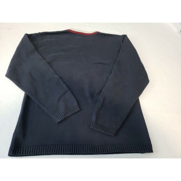 Guess Wine navyV-neck Knit Cotton Long Sleeve Lightweight Sweater Size XL - Picture 6 of 8